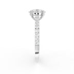 18K Solitaire Oval Diamond Engagement Ring — SIDE