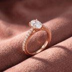 18K Solitaire Oval Diamond Engagement Ring — AI cloth, in-house