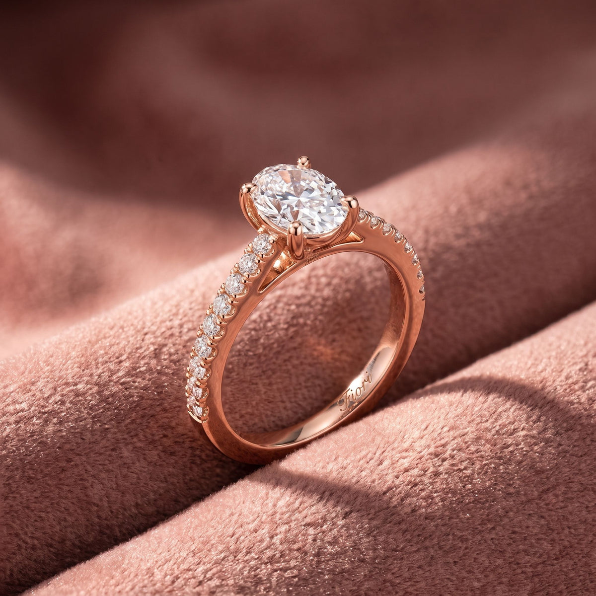 18K Solitaire Oval Diamond Engagement Ring — AI cloth, in-house