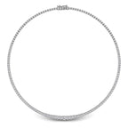 18K Sleek Tennis Diamond Necklace — TOP