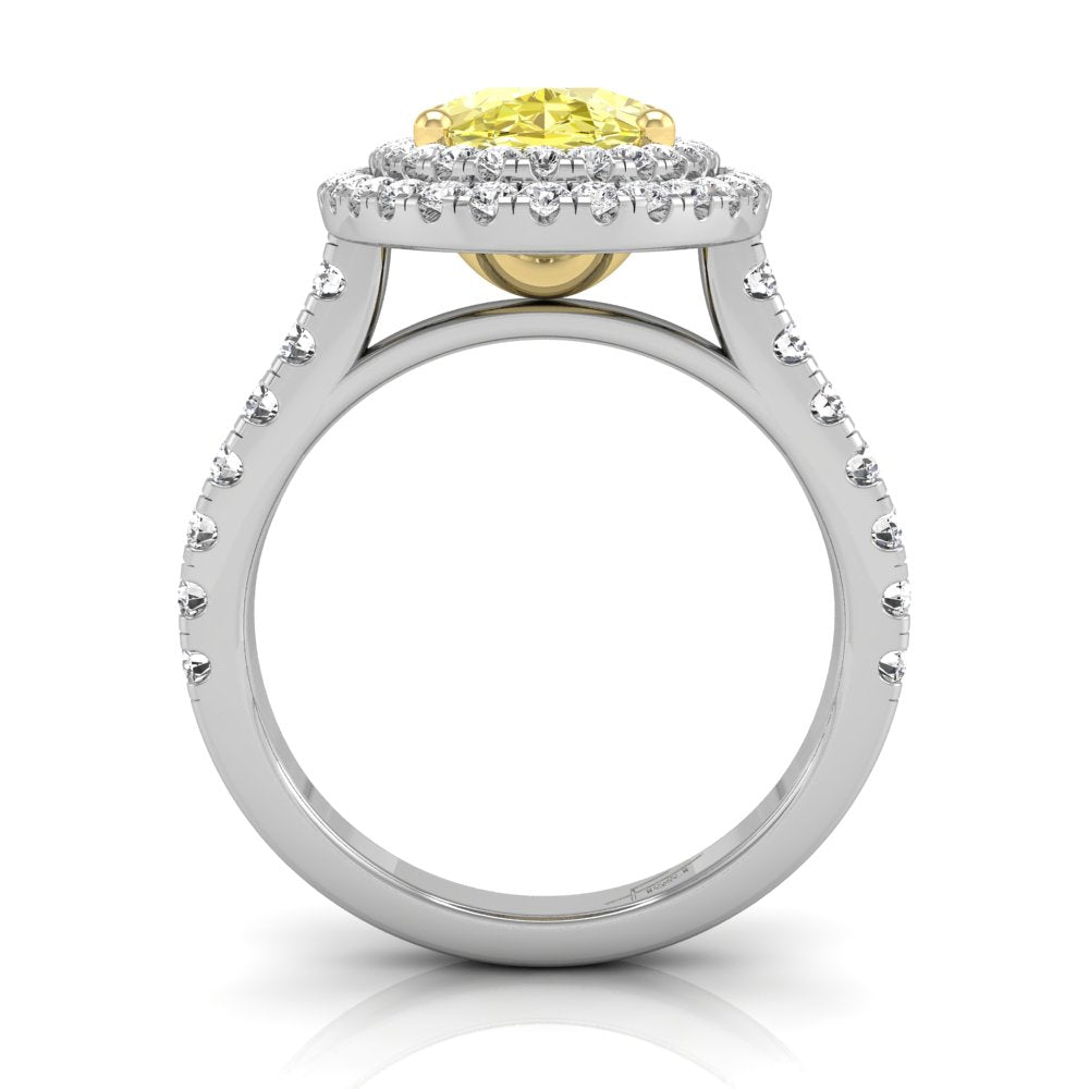 vimg:Z00231|18K Halo Oval Diamond Solitaire Ring — FRONT
