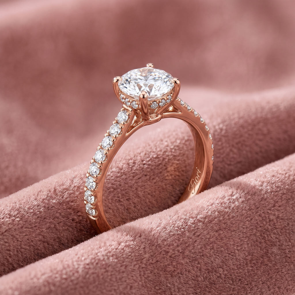 18K Round Diamond Engagement Ring — AI cloth, in-house
