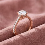 18K Round Diamond Engagement Ring — AI cloth, in-house