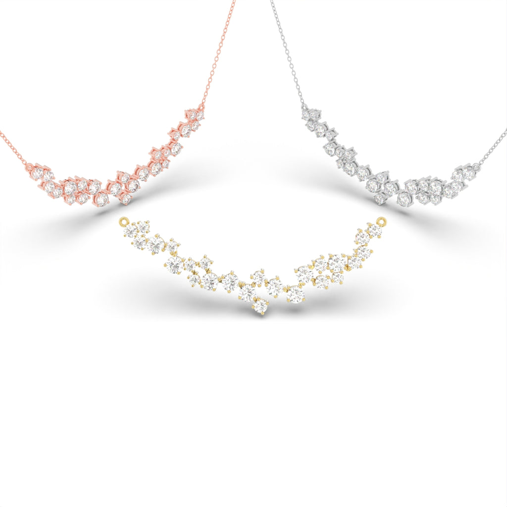 18K Bespoke Cluster Diamond Pendant — 3 COLOR