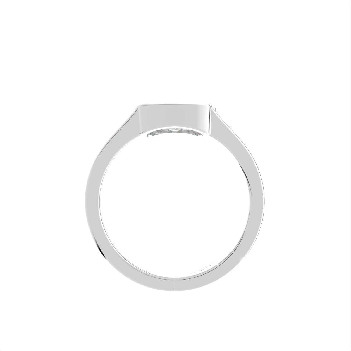 18K Bespoke Cushion Bezel Diamond Ring — FRONT