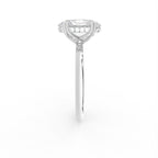 18K Solitaire Oval Diamond Engagement Ring — SIDE
