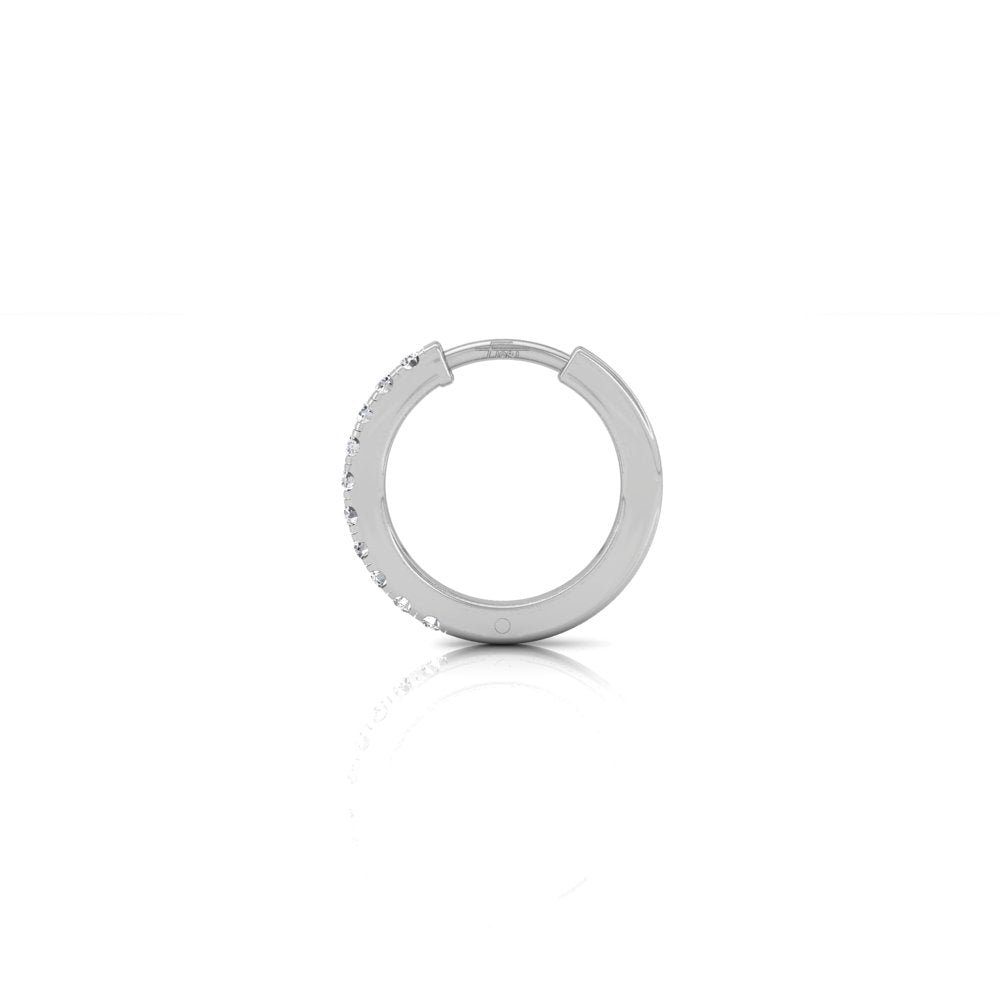 18K Diamond Hoop Earrings — SIDE VIEW