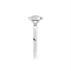 18K Halo Round Diamond Ring — SIDE