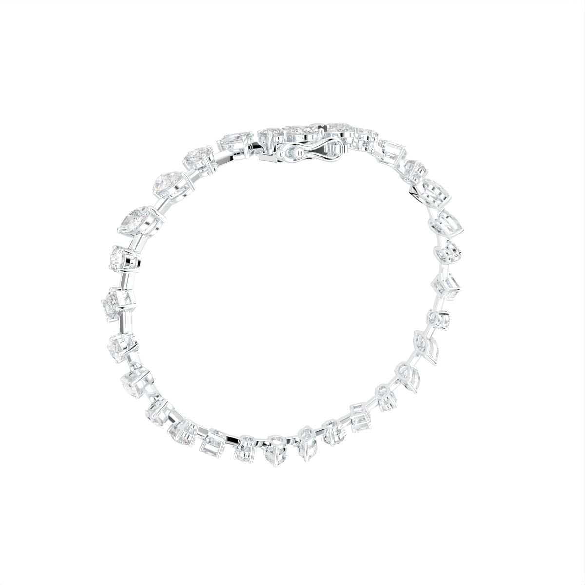 18K Tennis Diamond Bracelet — 3D VIEW