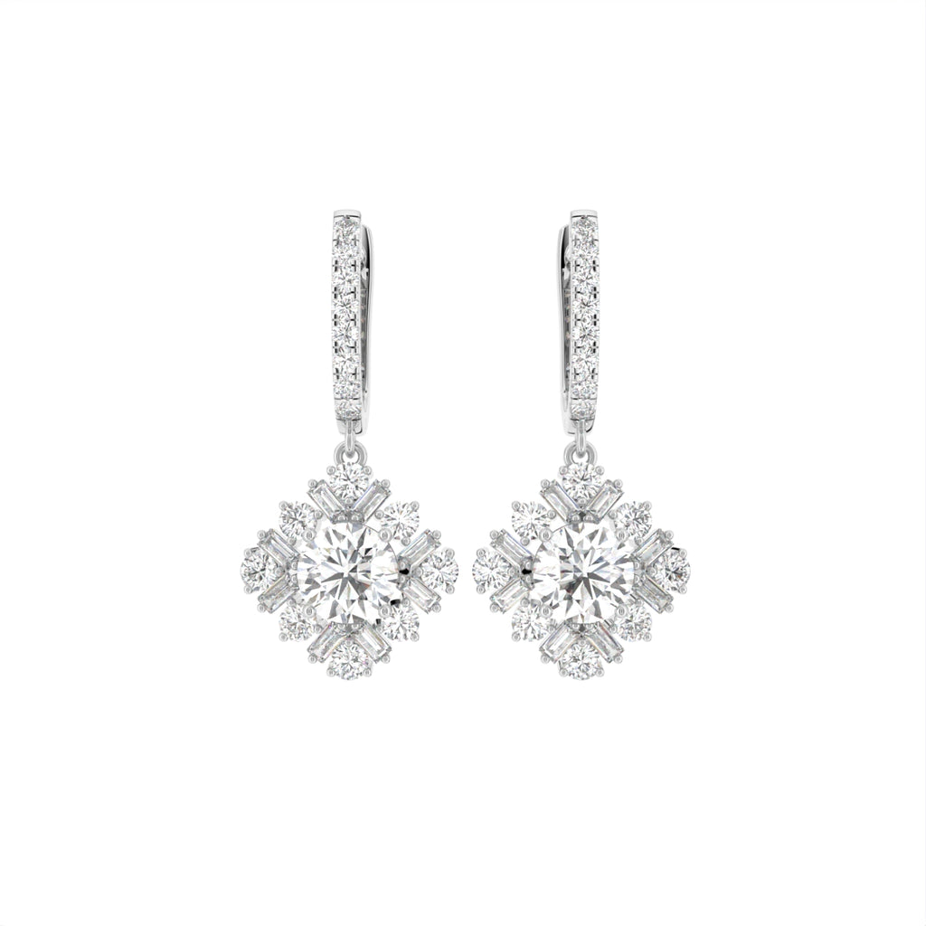 18K Drop Diamond Earrings — TOP
