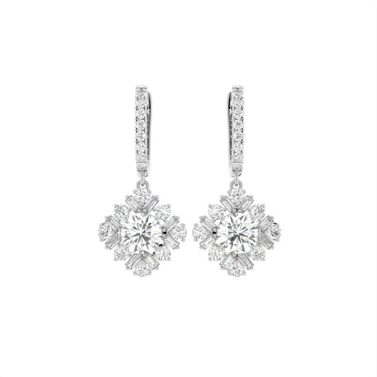 18K Drop Diamond Earrings — TOP