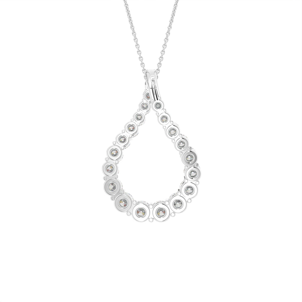 18K Bespoke Pear Round Diamond Pendant — BACK
