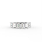 vimg:FJ5127|vimg:FJ5223|14K White Gold Full Eternity Emerald Diamond Ring — TOP