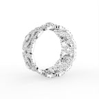 18K Floral Pave Diamond Ring — 3D VIEW
