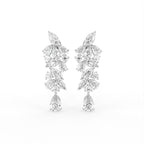 14K White Gold Pear Diamond Earrings — TOP