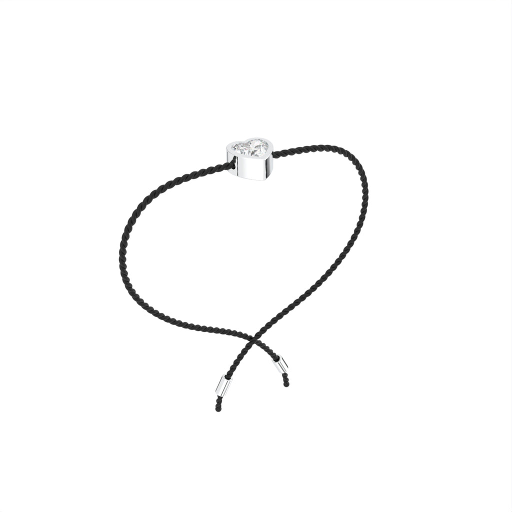 18K Gold Heart Diamond Bracelet — 3D VIEW