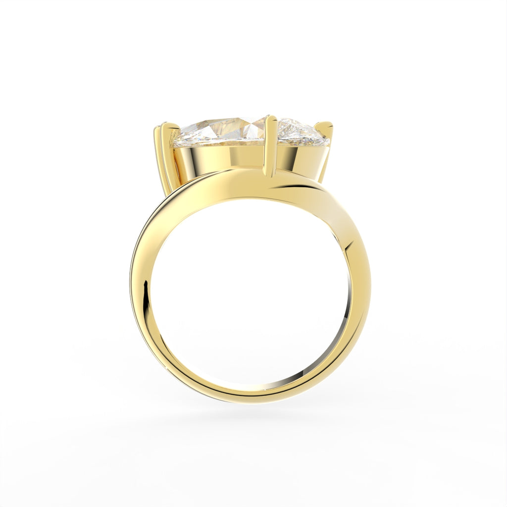 Sterling Silver Diamond Ring — FRONT/BACK