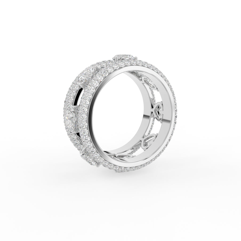 18K Openwork Pave Diamond Ring — 3D VIEW
