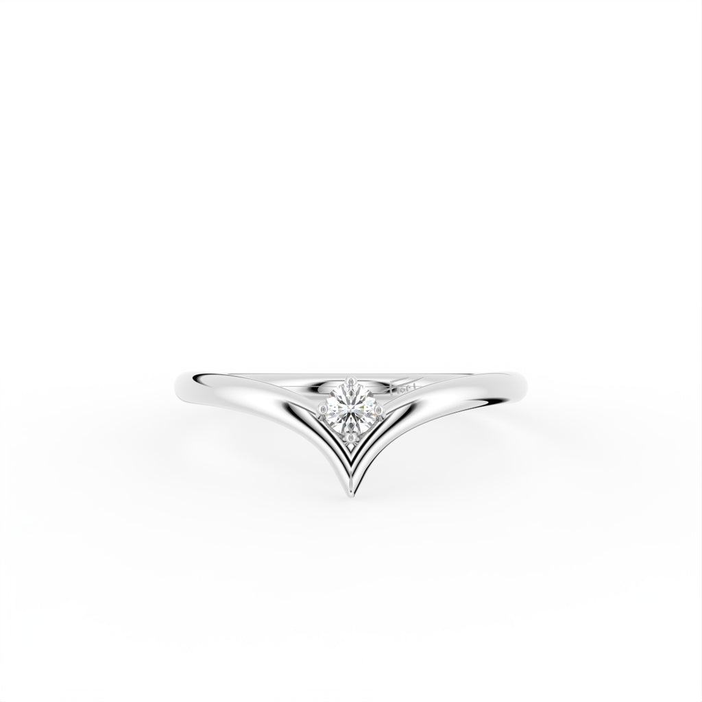 18K Solitaire Diamond Ring — TOP