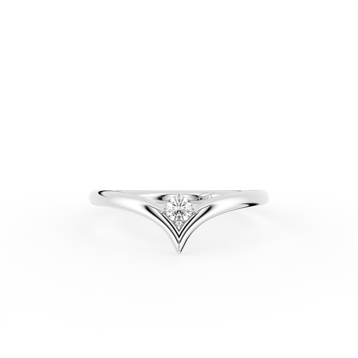 18K Solitaire Diamond Ring — TOP