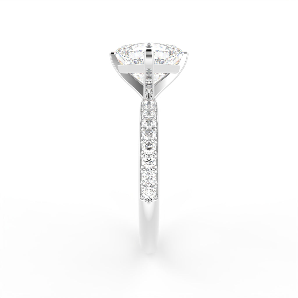 18K Asscher Diamond Ring — SIDE