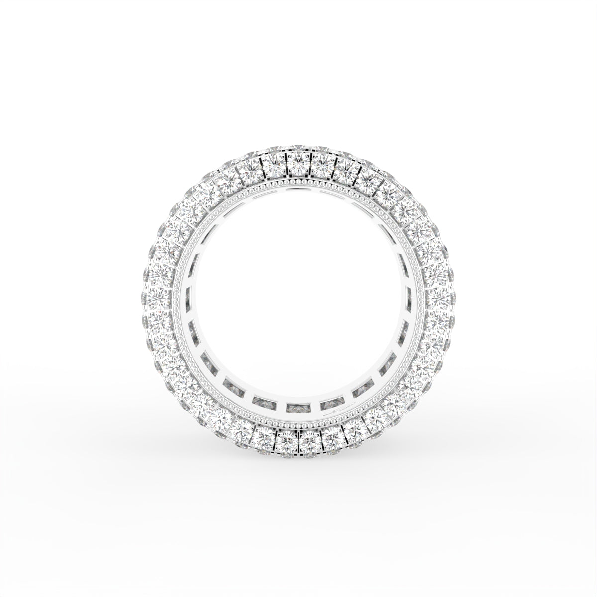 18K Eternity Pave Diamond Ring — FRONT
