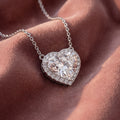 18K Halo Heart Diamond Pendant — AI cloth, in-house