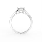 18K Solitaire Oval Diamond Engagement Ring — FRONT