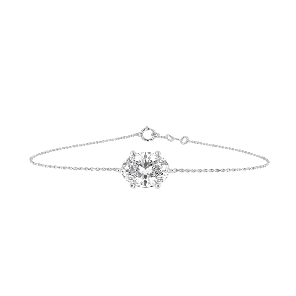 18K Gold Oval Diamond Bracelet