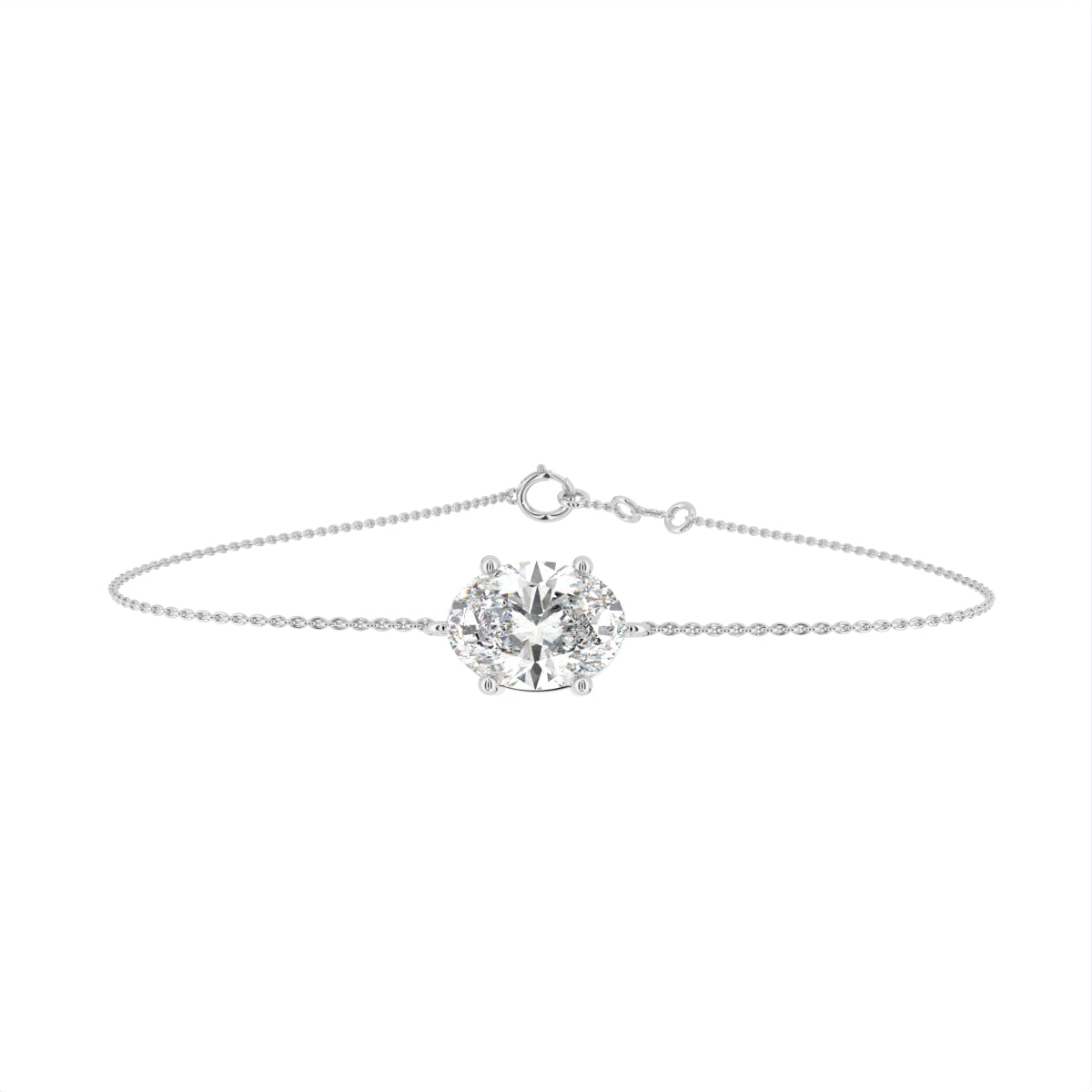 18K Gold Oval Diamond Bracelet — TOP