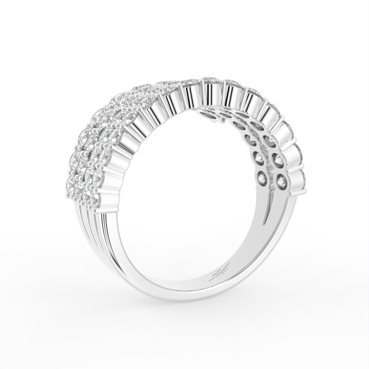 18K Round Diamond Statement Ring — 3D VIEW