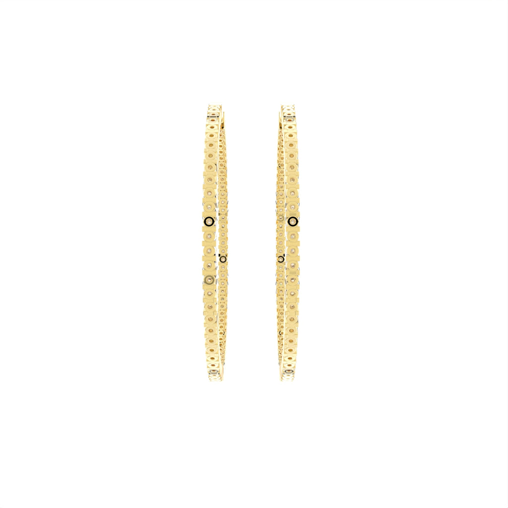 18K Diamond Hoop Earrings — BACK