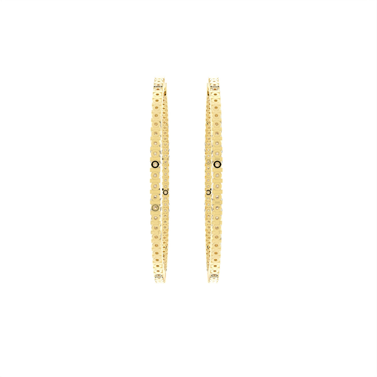 18K Diamond Hoop Earrings — BACK