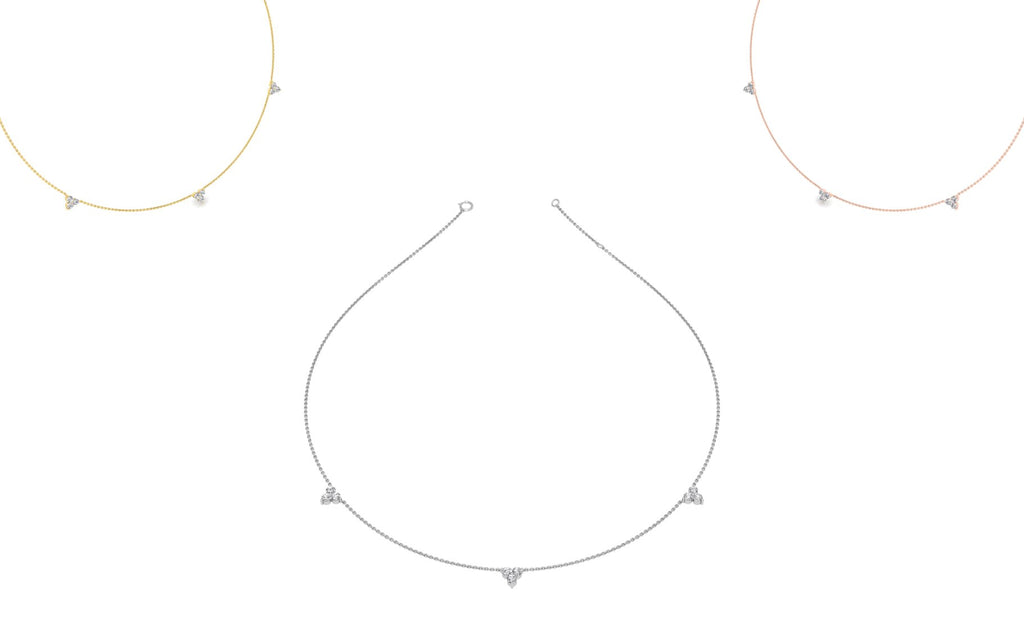 18K Celestial Star and Moon Diamond Necklace — 3 COLOR