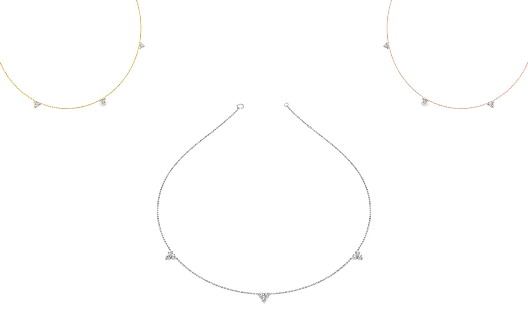 18K Celestial Star and Moon Diamond Necklace — 3 COLOR