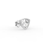 18K White Gold Trillion Diamond Stud Earrings — 3D VIEW