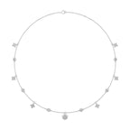 18K Floral Cluster Diamond Necklace — TOP