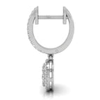 18K Halo Round Diamond Huggie Earrings — SIDE VIEW