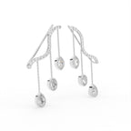 18K Yellow Gold Bespoke Diamond Ear Cuff Earrings — 3D VIEW