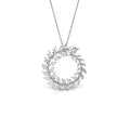 18K Leaf Diamond Pendant — FRONT