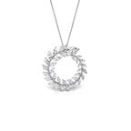 18K Leaf Diamond Pendant — FRONT