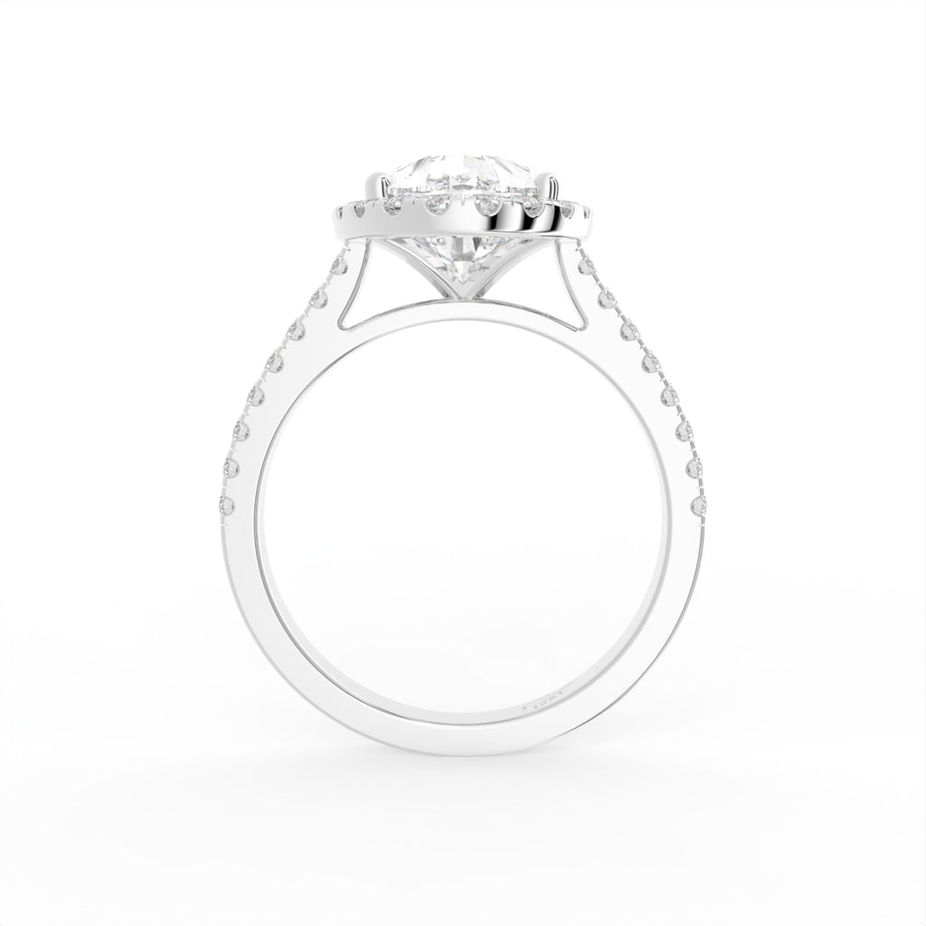 vimg:FJ4399|vimg:FJSTWG00082|18K White Gold Halo Pear Diamond Ring — FRONT