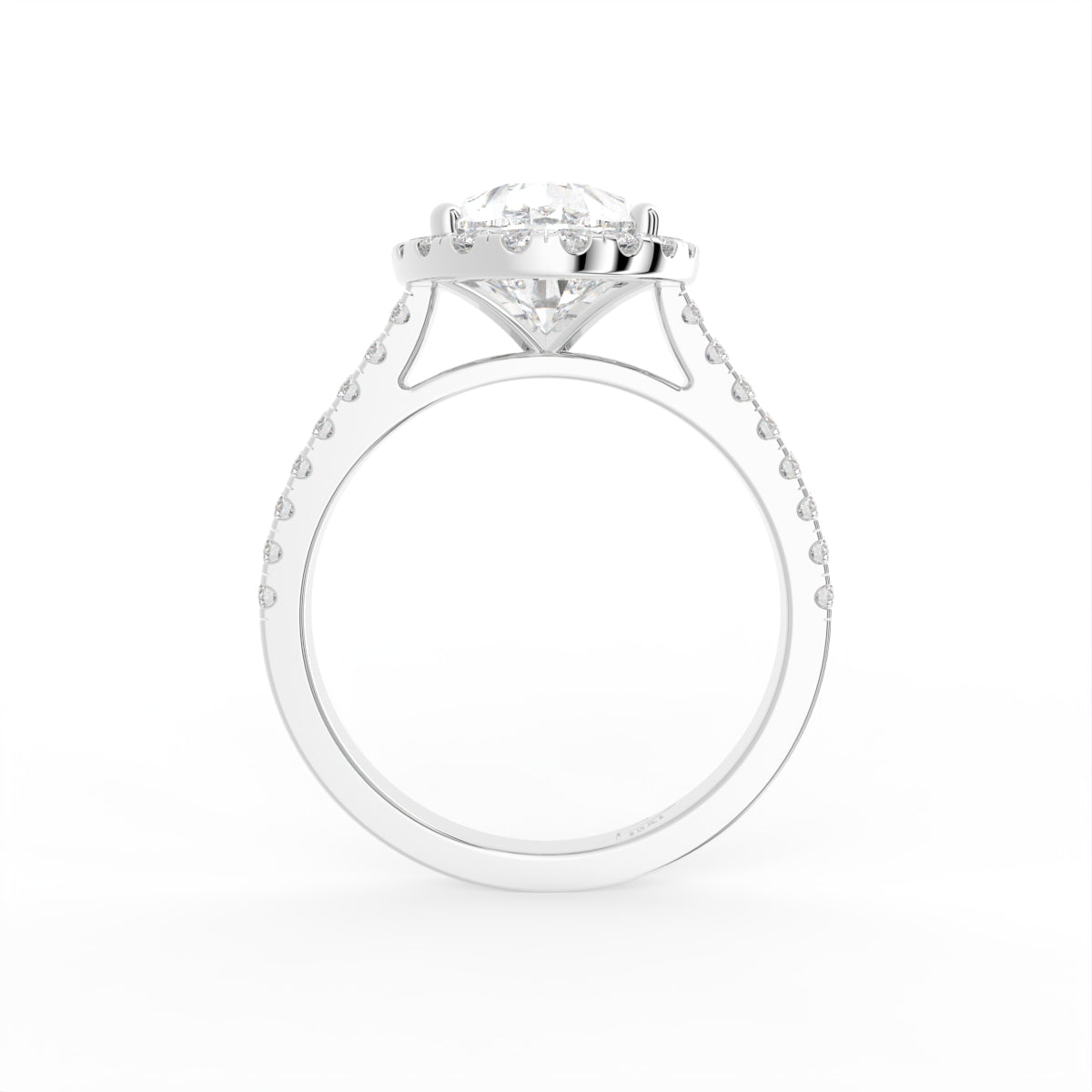 vimg:FJ4399|vimg:FJSTWG00082|18K White Gold Halo Pear Diamond Ring — FRONT