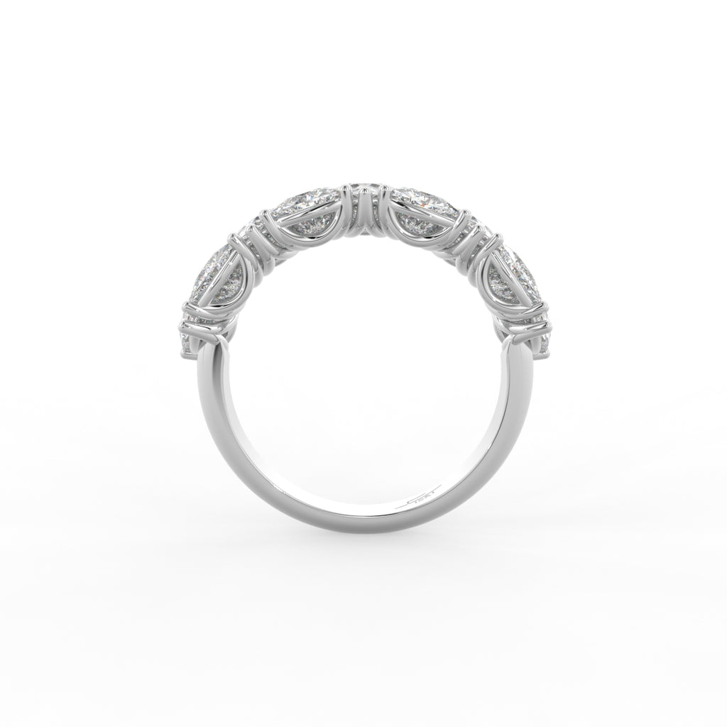18K Eternity Trillion Diamond Ring — FRONT