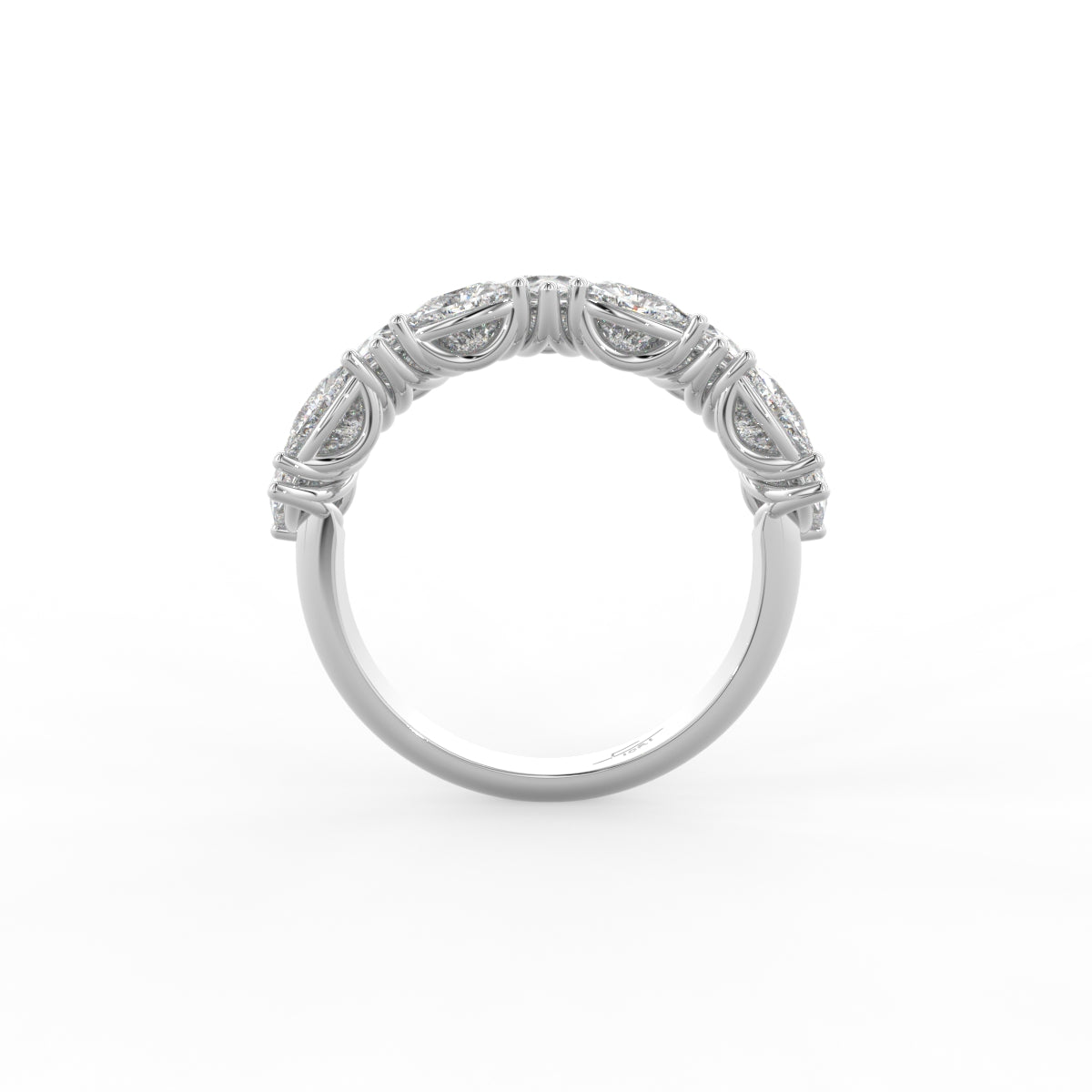 18K Eternity Trillion Diamond Ring — FRONT