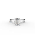 18K Solitaire Emerald Cut Diamond Engagement Ring — TOP