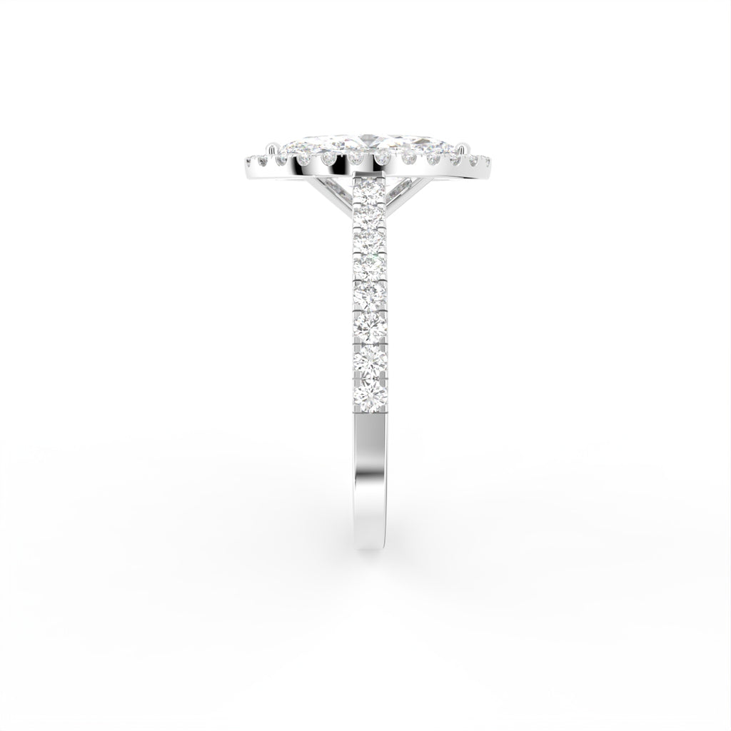vimg:Z00308|18K Halo Marquise Diamond Engagement Ring — SIDE