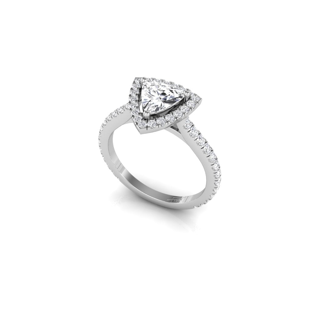 18K Halo Trillion Diamond Ring — 3D VIEW
