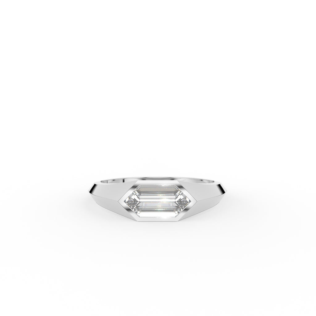 18K Rose Gold Bespoke Fancy Cut Diamond Ring — TOP