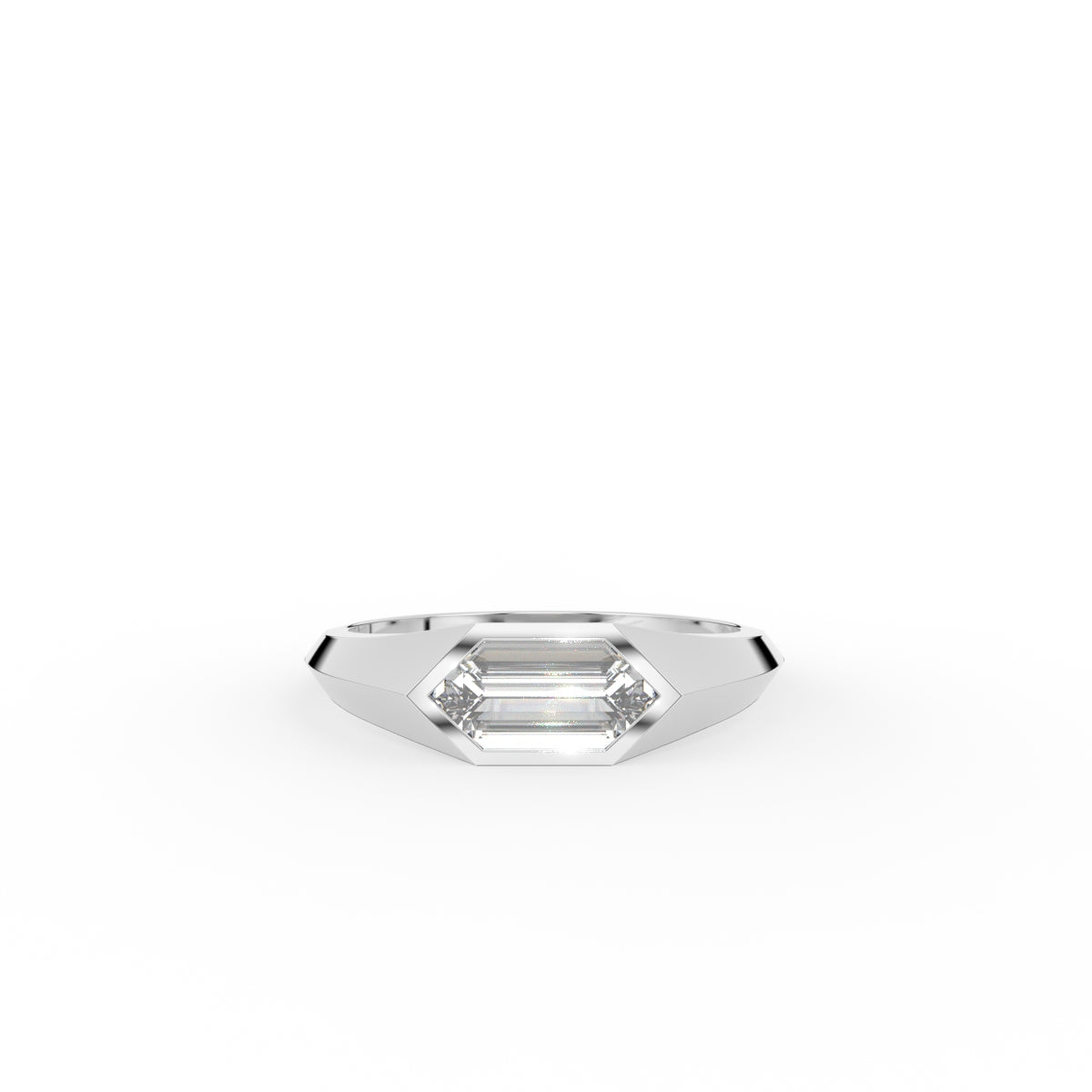18K Rose Gold Bespoke Fancy Cut Diamond Ring — TOP
